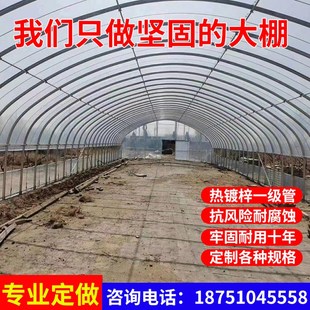 温室大棚骨架钢管热镀锌椭圆管连体联栋大棚蔬菜养殖大棚配件大全