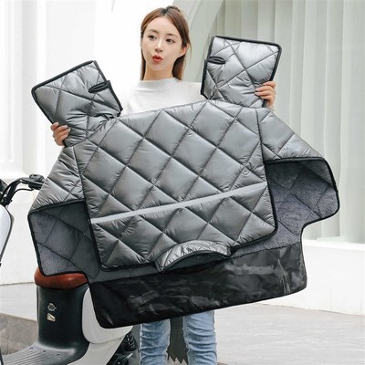 斗篷式挡风被电动车围挡2024新款冬F季加绒加厚全包加大防寒挡风