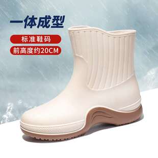 雨鞋 水靴O短筒雨靴洗车厨房胶 女时尚 中筒防滑轻便低帮日A系水鞋