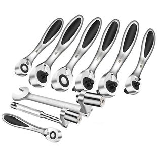 。迷小棘轮扳手中飞1/4吋套筒扳手快速板手套筒快扳大齿大轮飞Y中