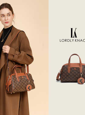 LK正品包包保龄球包老花手提包单肩斜挎包通勤波士顿法棍包新款