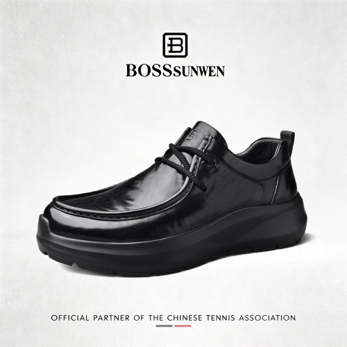 BOSSSUNWEN男士厚底通勤皮鞋