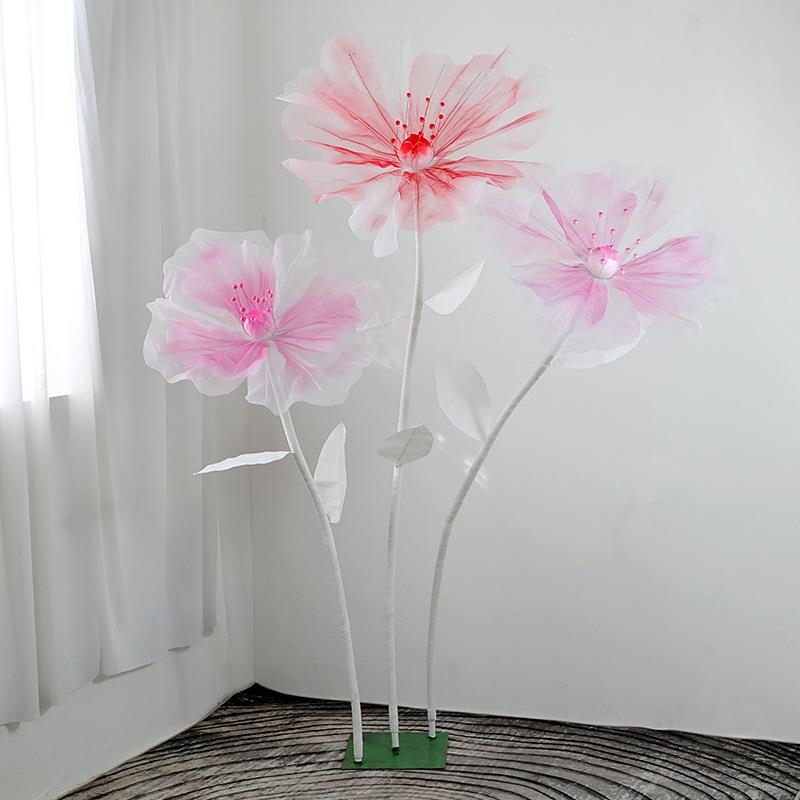 婚庆手工拍照道具丝网花新娘摄影装饰布置场景婚礼路引花仿真纱花