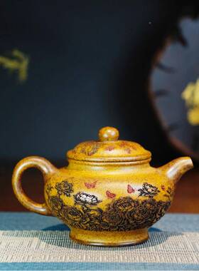 富壶贵贵大掇只宜兴砂壶原矿高温段泥花开富大茶壶手工家LUM紫用