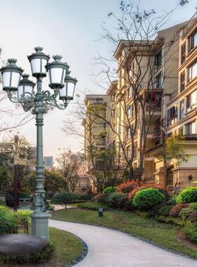 欧式铸铝JSQ庭院灯3米双头5米E5L头ED2光源7灯座复古庭院灯跨境贸