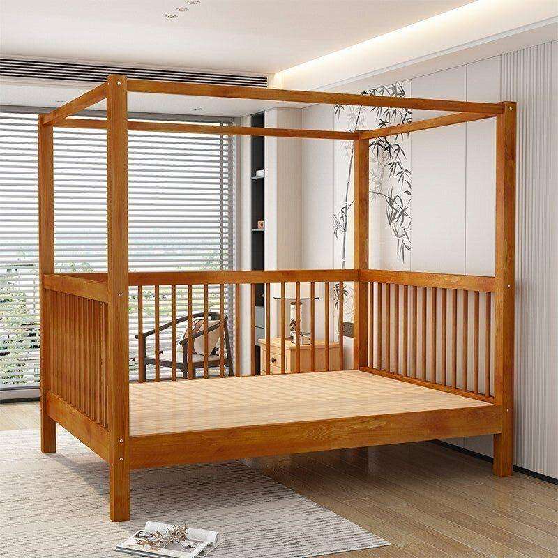 中式架子床实木人床现新代简约民宿床四柱床栈家具338双床其客他