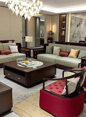 质保十黑檀家木新中式实木沙年发双组合客厅别墅禅意2+4具四62082