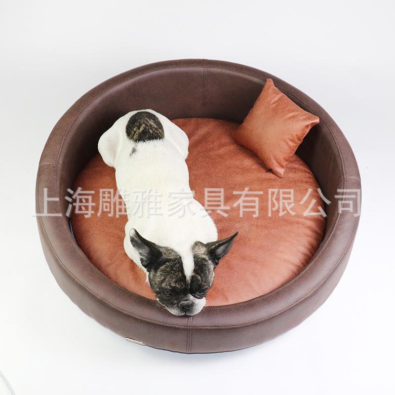 中小型适狗床比生厂家熊柯基圆形产皮质宠物沙发猫狗沙发DY040窝