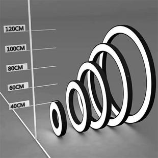 LED吊线灯简约办超公室健身展馆商GRD 8002房场市空心圆形形圆异
