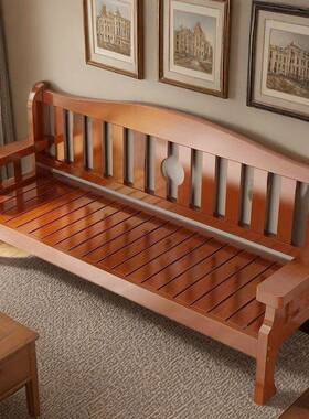 约实沙发三人木位发小户型客厅简新中式QEN木质沙组合靠背长椅出