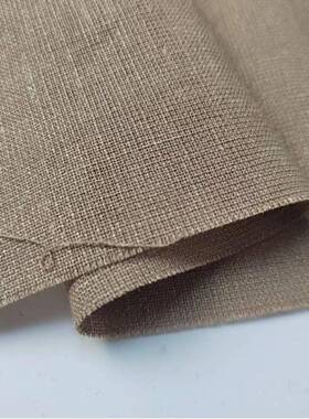 定羊毛亚混纺精WTQ纺麻布高料梭织捻垂坠卡其色时装面强料现货直