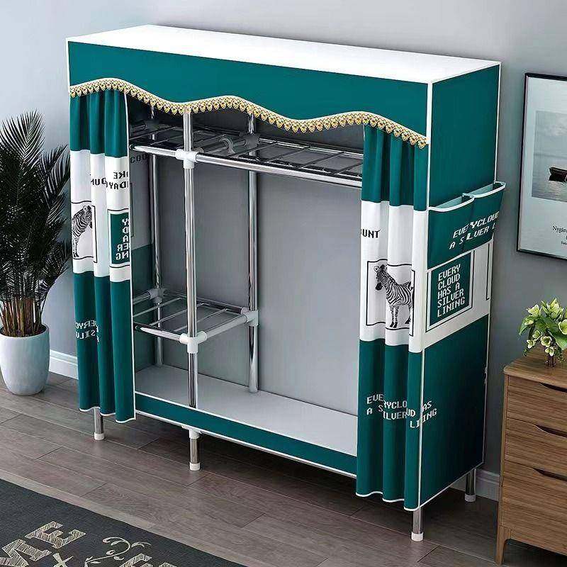 简易衣柜家卧室钢架钢管加厚橱加粗耐K用房加固出租组装用衣收纳