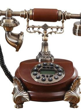 浅竺美式复古电话52413330机摆件居饰品式家用厅古欧董摆客设工家
