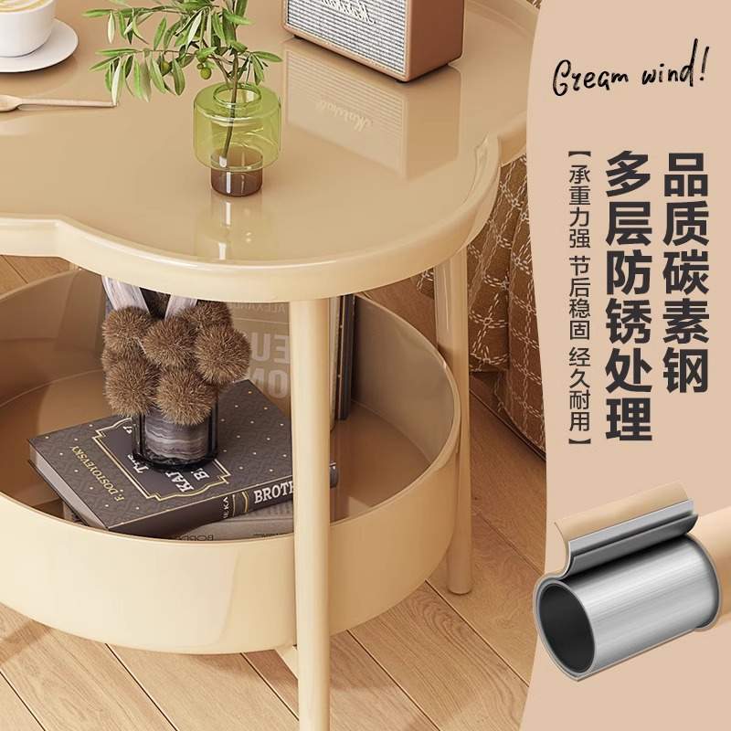 奶油风边几家用客厅简约现代小边桌边柜茶几小桌子卧室床头置物架