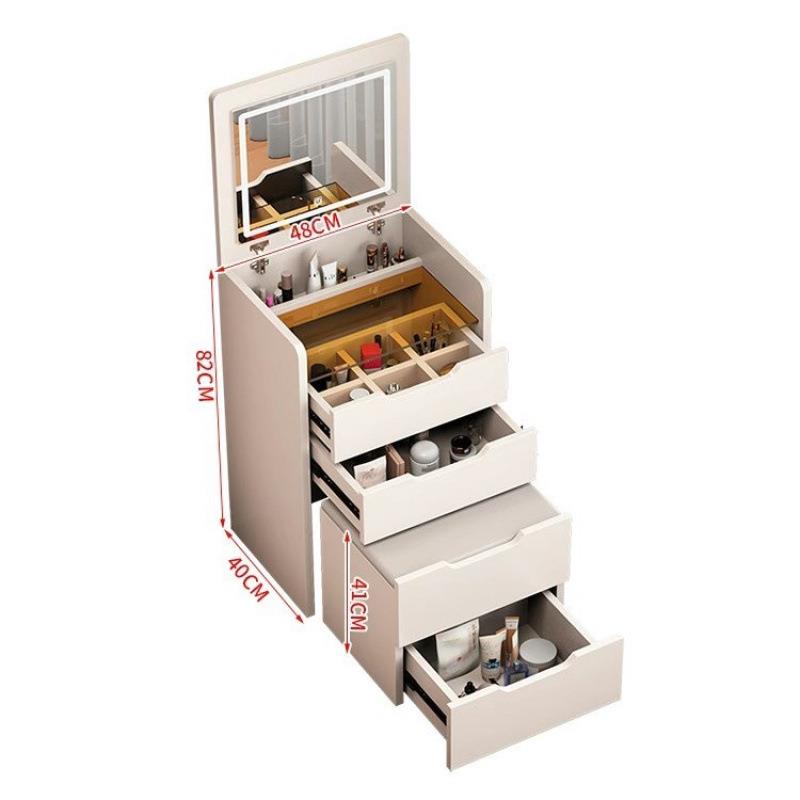 智能EYG梳妆台翻盖式现代约简可折隐叠化妆桌奶风多功能一体床油
