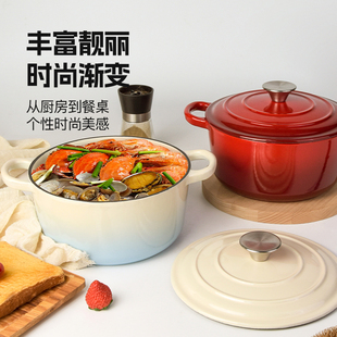 珐琅锅铸铁锅22cm家用炖锅焖烧锅炖盅汤锅 经典