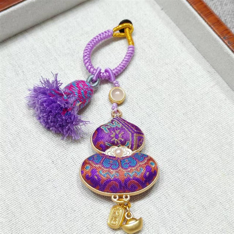 非遗宋锦纯手工定制成品名家宋锦葫芦挂件/包挂/车挂双面葫芦