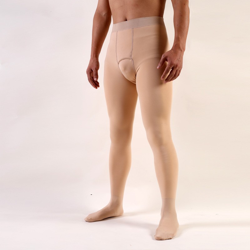 男士秋冬季光腿神器连裤袜丝袜加厚加绒保暖加大紧身开口打底裤