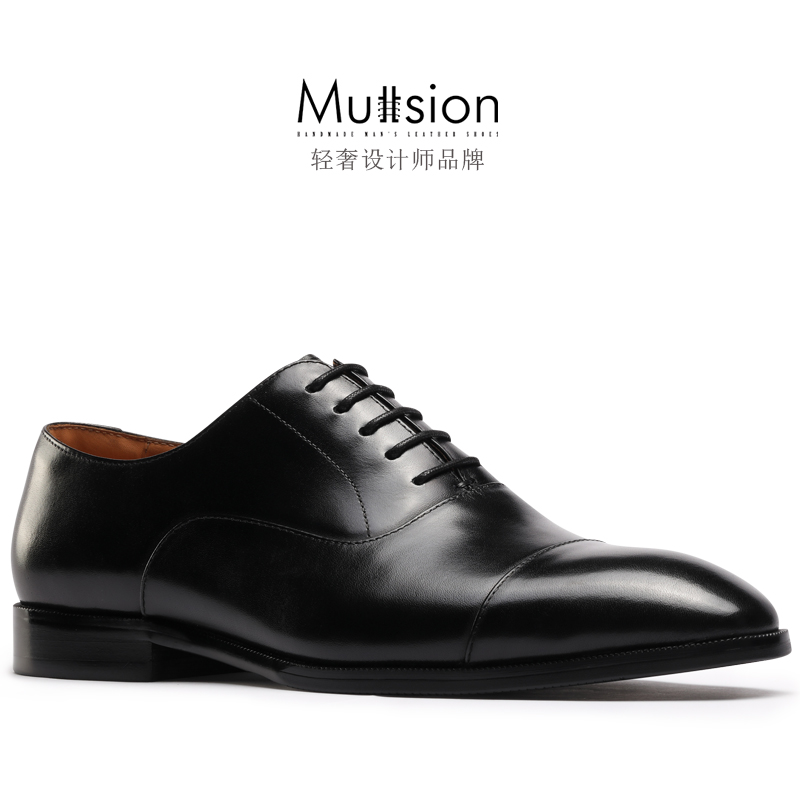 硬货!牛皮内里!英伦三接头皮鞋真皮尖头商务正装牛津鞋小码男鞋