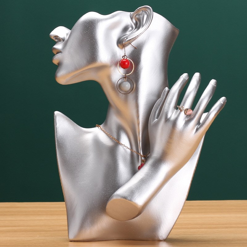 树脂模特首饰展示架耳环架子挂项链架摆戒指手镯陈列珠宝展示道具