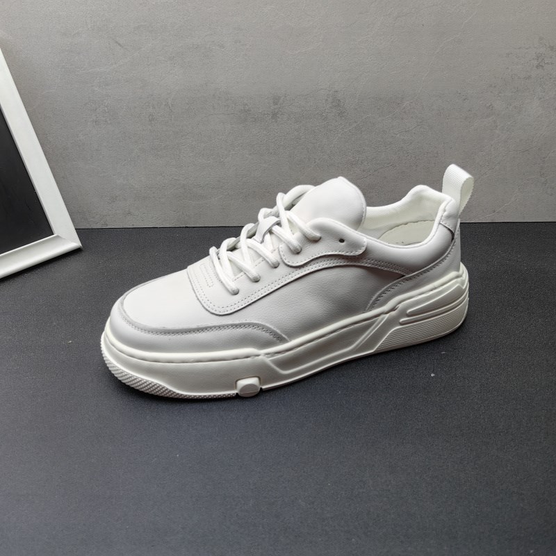 断码处理2024秋款真皮百搭防滑板鞋系带小白鞋休闲皮鞋牛皮男鞋