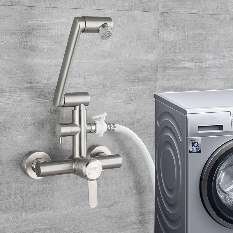 冷热洗衣机水龙头双用混水阀洗衣池拖把池洗衣机万向水嘴入墙多用