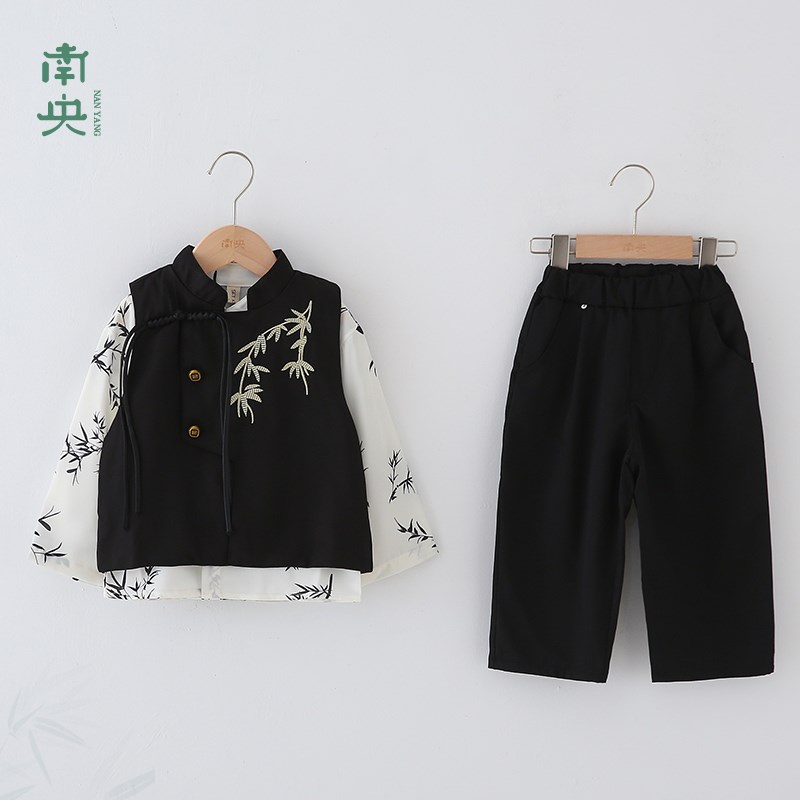 汉服男童古风帅气春秋季新中式儿童唐装国风套装男孩中秋节表演服