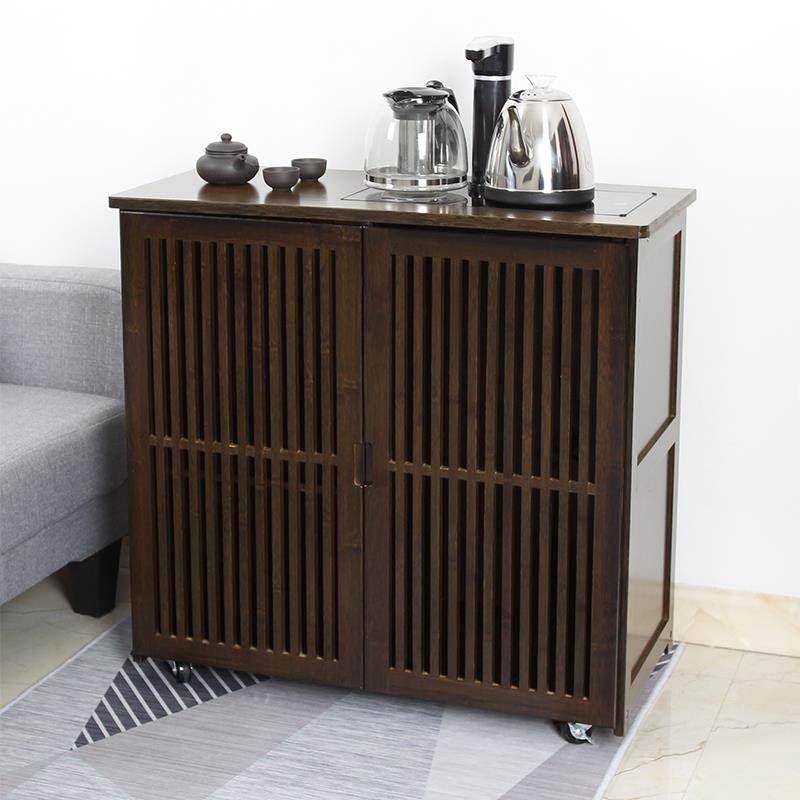 柜中式移动茶台储物架子茶水桶茶吧柜小茶桌边几茶水柜自动烧水壶