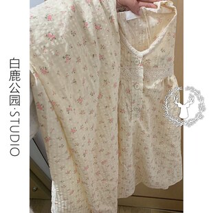 休闲套 韩版 温柔风碎花亲肤纯棉短袖 睡衣女夏G季 婴儿棉家居服短裤