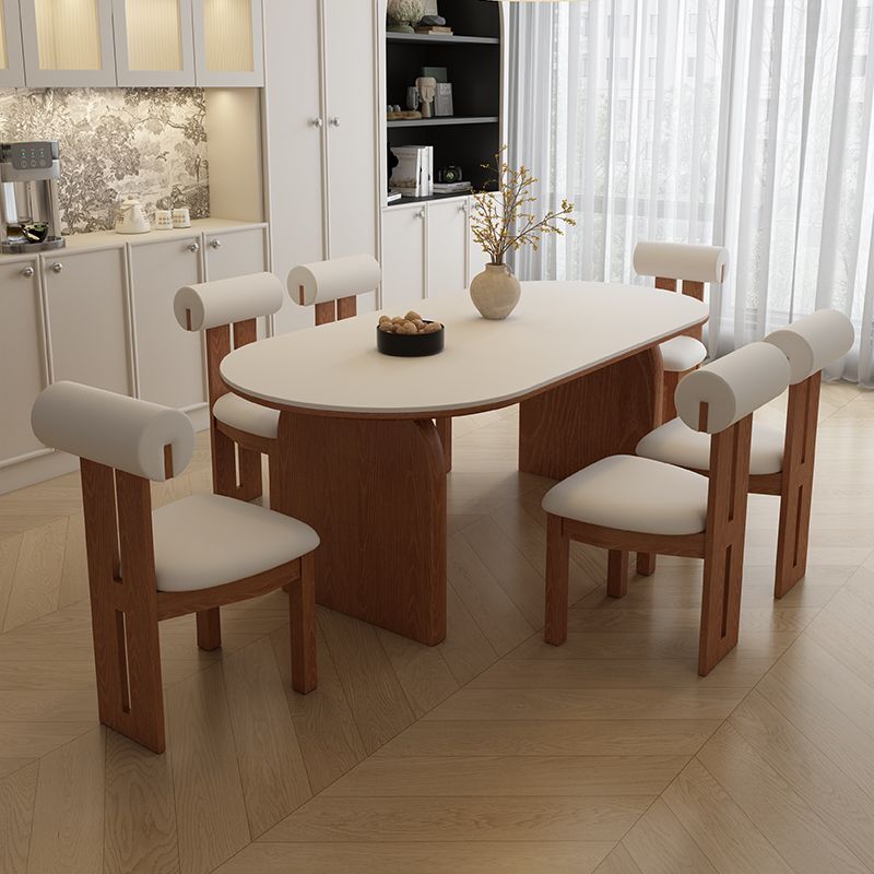 德利丰岩板洞石法式餐桌家用小户型轻奢奶油椭圆长方形餐桌子客厅