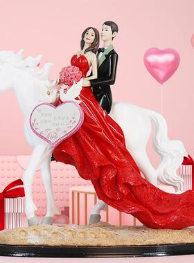 轻奢结婚礼物送新人新婚闺蜜新娘情侣高档有意义的订婚礼品马摆件