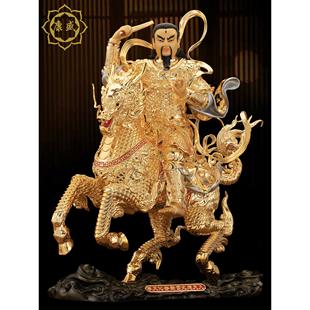 台湾纯铜鎏金九天应元雷声普化天尊神像雷祖雷神工艺品居家用摆件