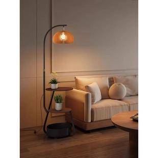 顾家落地灯客厅沙发边简约现代茶几置物架灯床头柜一体创意南瓜灯