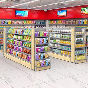 新款美宜佳便利店超市货架展示架多层置物零食陈列架连锁店单双面