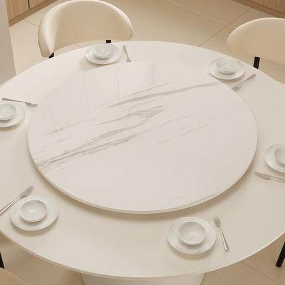三梦岩板桌面转盘餐桌家用桌子转盘旋转底座圆形大理石圆桌面转盘