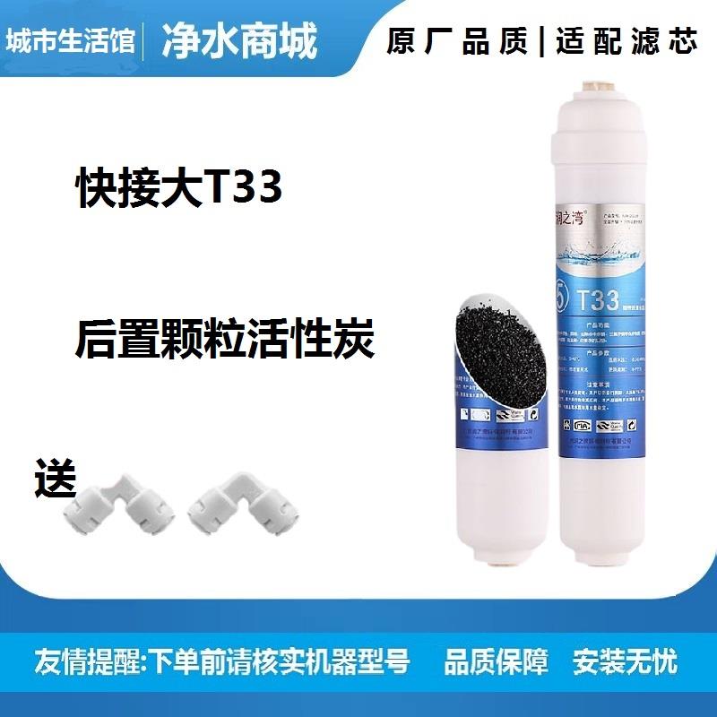 后置活性炭2分椰壳通用一体快接家用直饮过滤器净水器过滤芯小T33