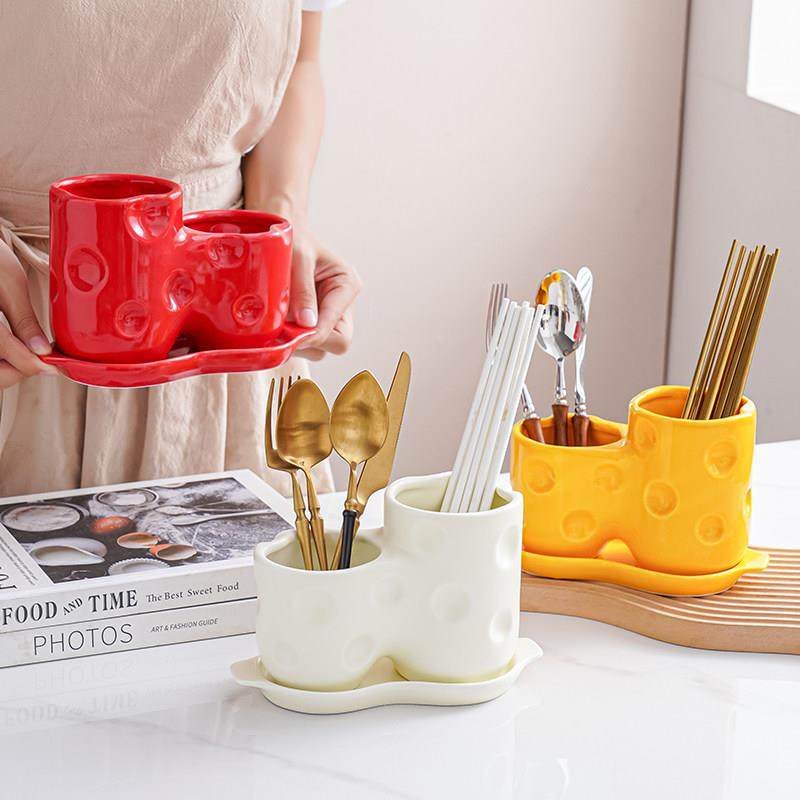 北欧筷子篓陶瓷筷子架家用沥水筷子筒筷子桶筷子笼收纳置物架筷盒,餐饮具,筷子盒,淘宝优惠券,粉丝福利购,淘宝优惠卷