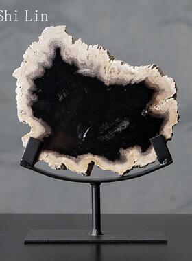 木化石桌面摆件简约现代风格石头工艺礼品摆饰客厅摆饰创意饰品欧