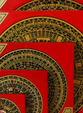 极速瑞祥罗盘风水盘高精度铜面板综合I罗经仪指南针八卦电木摆件