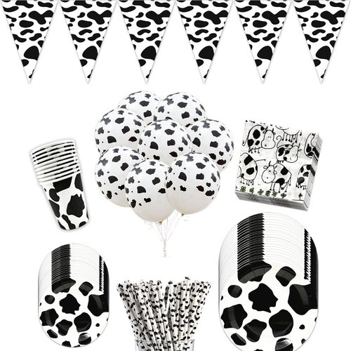 新品Farm Cow Theme Birthday Party AnimIal Party Cow Decorati