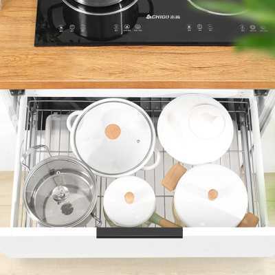 新品意驰 拉篮厨房整体橱柜304不锈钢双三N层抽屉式调味料收纳层