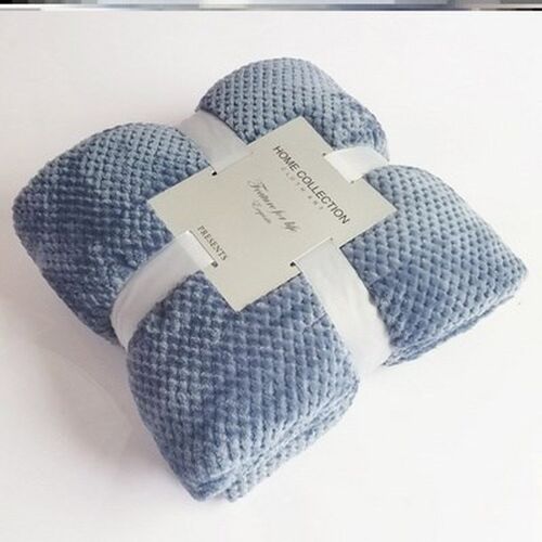 新品Solbid Color Mesh Blanket Coral Fleece Blanket Knee Blan