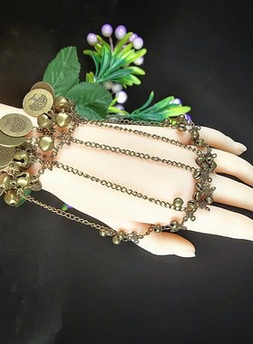 极速采耳手铃紫霞仙子手链古风有声一对声M音配饰民族风印度舞流