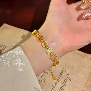 极速十三幺麻将来财手q链珐琅彩招财设计感纳福手饰本命年礼物节