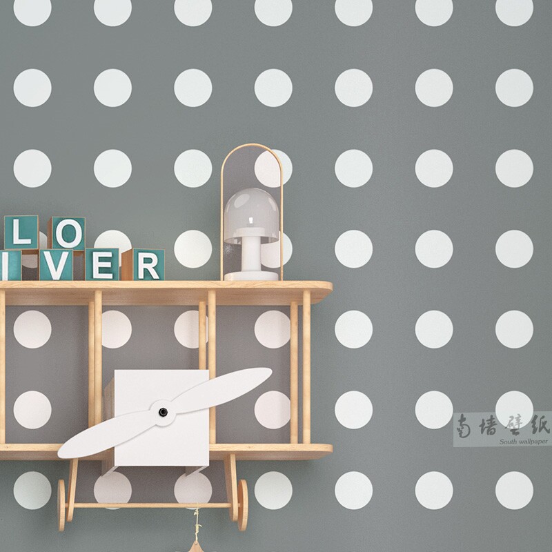 极速黑白波点圆点墙纸自粘北欧inDs风轻奢卧室家用客厅背景墙壁纸