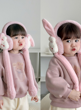 冬季儿童耳罩耳朵会动款耳暖女童可爱耳包男童加厚保暖毛绒耳捂