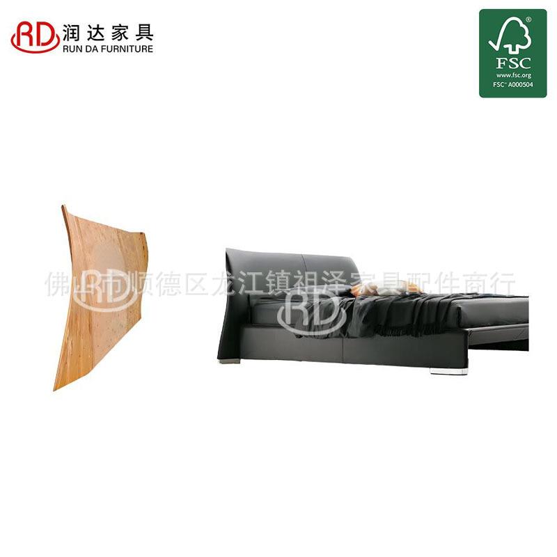 意式极简皮床轻奢现代简约主卧大床高端大气双人床黑色真皮床弯板