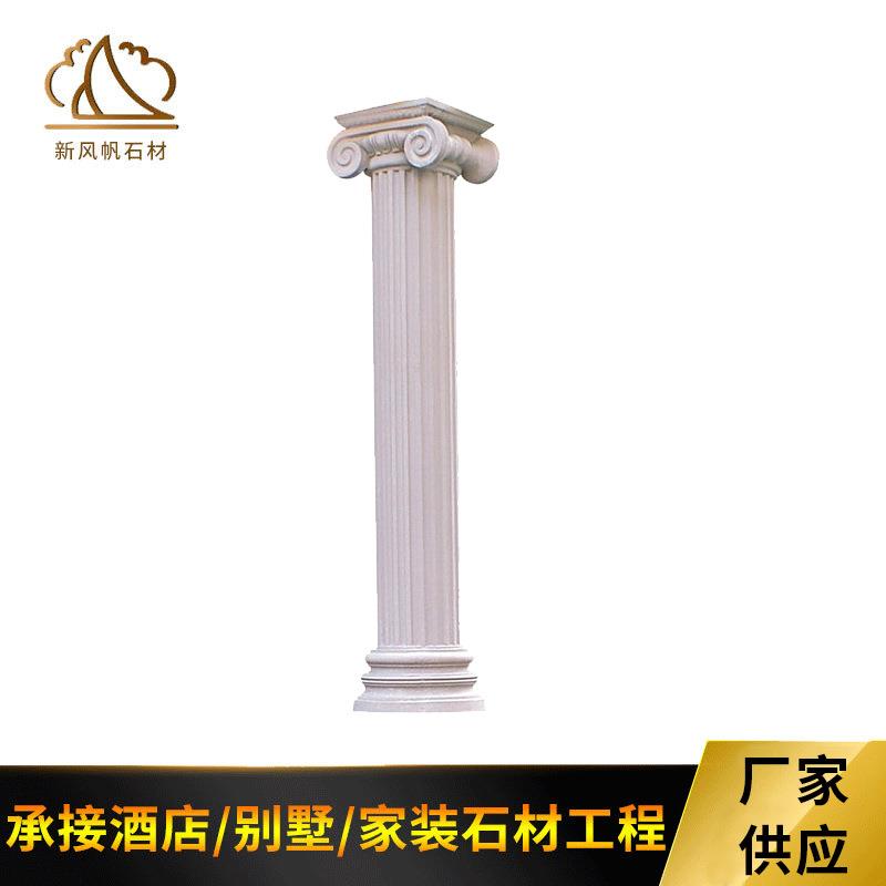 白玉兰石膏线罗马方柱 装饰摆设罗马柱 亮光白色雕花柱头罗马柱