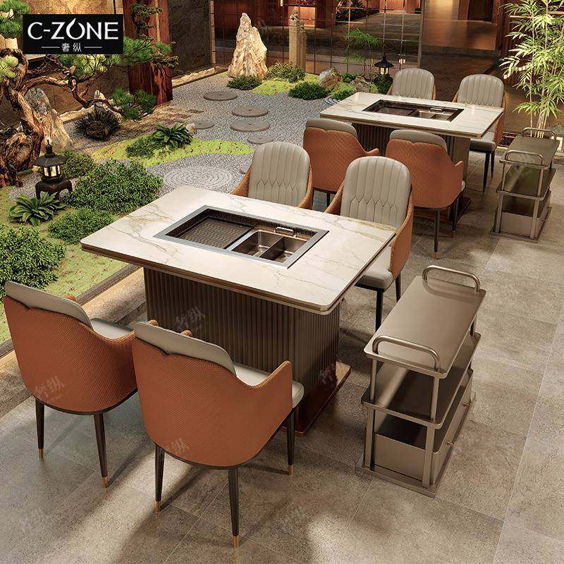 轻奢风主题餐厅卡座沙发无烟火锅烤肉涮烤一体桌湘菜馆饭店桌椅,鲜花速递/花卉仿真/绿植园艺,其它园艺用品,淘宝优惠券,粉丝福利购,淘宝优惠卷