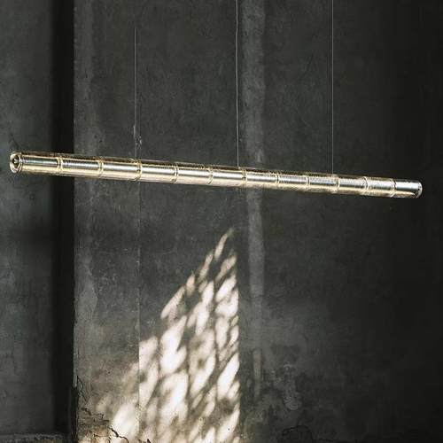 意大利LuceOrizzontale设计师款高端吧台玻璃长条桌岛台餐厅吊灯